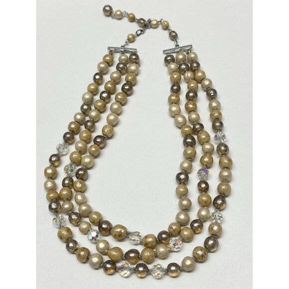 Japan vintage beaded multi strand necklace - Picture 3 of 5